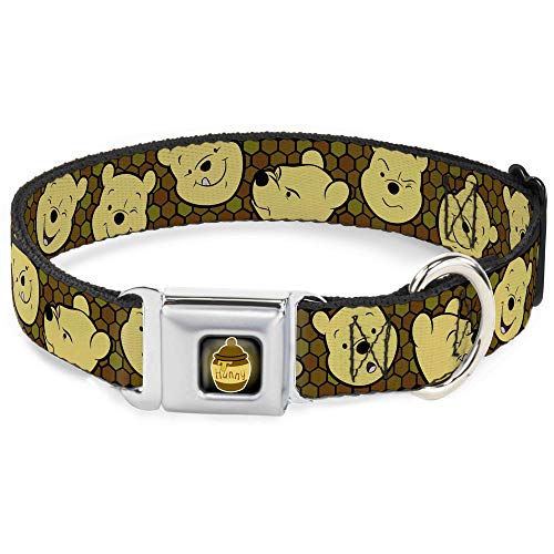 Buckle-Down dc-wdy273-m dyhp-Hunny Topf Full Color Schwarz/Browns Hundehalsband, Medium/27,9–43,2 cm von Buckle-Down