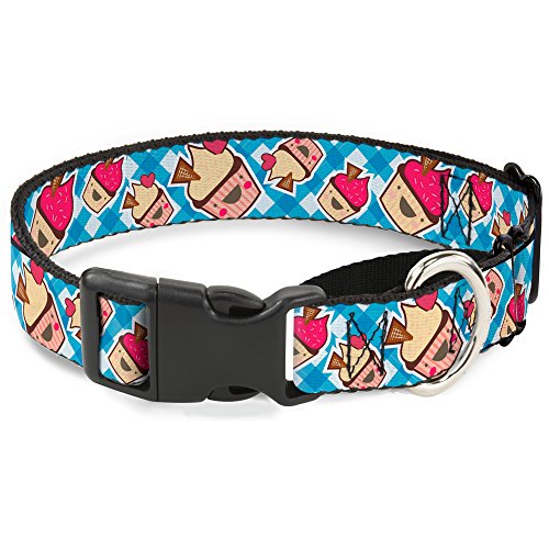Buckle-Down mgc-w30855-wm Happy Cupcakes Buffalo Plaid weiß/blau Martingale Hundehalsband, Medium von Buckle-Down