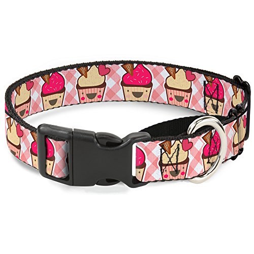 Buckle-Down mgc-w30856-s Happy Cupcakes Buffalo Plaid weiß/pink Martingale Hundehalsband, klein von Buckle-Down