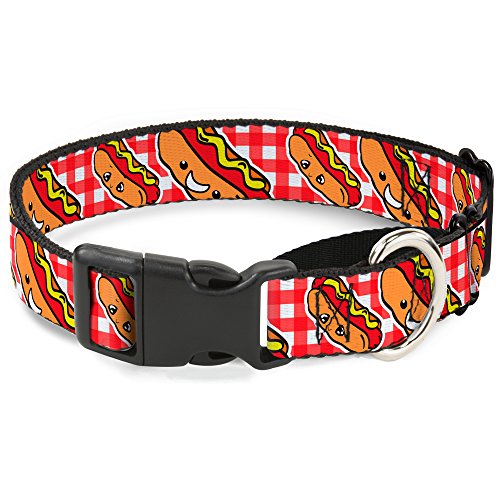 Buckle-Down mgc-w30860-ws Hot Dogs Buffalo Plaid weiß/rot Martingale Hundehalsband, klein von Buckle-Down