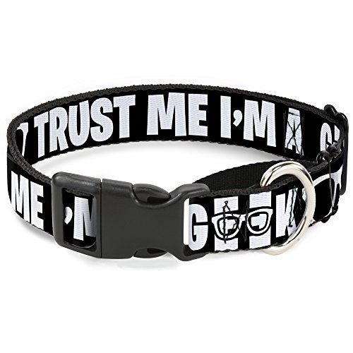Buckle-Down mgc-w30947-m I 'm a Geek/Gläser Schwarz/Weiß Martingale Hundehalsband, Medium von Buckle-Down