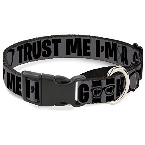 Buckle-Down mgc-w30948-wl I 'm a Geek/Gläser Grau/Schwarz Martingale Hundehalsband, groß von Buckle-Down