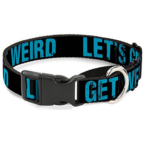 Buckle-Down mgc-w31257-l Let 's Get Weird verwitterter Black/Bright Blau Martingale Hundehalsband, groß von Buckle-Down