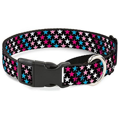 Buckle-Down mgc-w31312-wl Mini Sterne schwarz/pink/blau/weiß Martingale Hundehalsband, groß von Buckle-Down