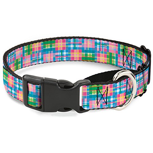 Buckle-Down mgc-w31322-wm Madras Plaid Pink Martingale Hundehalsband, Medium von Buckle-Down