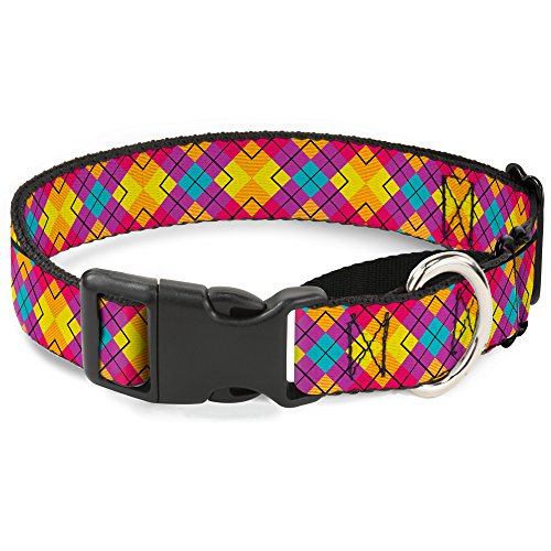 Buckle-Down mgc-w33008-m Diamond Plaid Orange/Gelb mit Blau/Lila/Fuchsia Martingale Hundehalsband, Medium von Buckle-Down