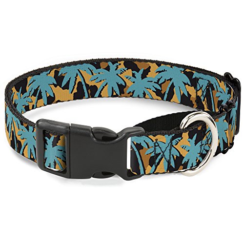 Buckle-Down mgc-w34262-s Palm Tree Silhouette Leopard Braun/Türkis Martingale Hundehalsband, klein von Buckle-Down