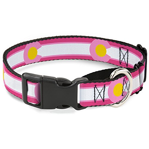 Buckle-Down mgc-w35528-ws Colorado flags7 Repeat Pink/Weiß/Rosa/Gelb Martingale Hundehalsband, klein von Buckle-Down