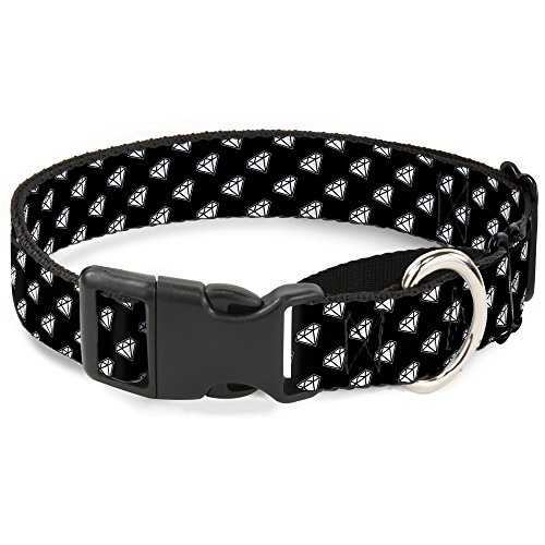 Buckle-down Diamant Schwarz/Weiß Größe Martingale Hundehalsband, 1 Neck-small Wide-fits 9–15 von Buckle-Down