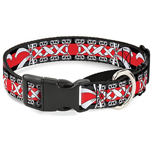 Buckle-down Korsett mit Schleife/Halsband für Hunde, Hundehalsband, 3,8 cm Wide-fits, 32 Neck-Large von Buckle-Down