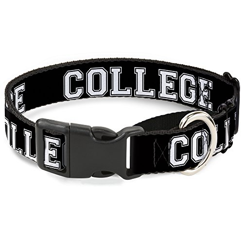 Buckle-down schwarz/weiß Martingale Hundehalsband, 3,8 cm, Wide-fits Neck-small 40–46 cm von Buckle-Down