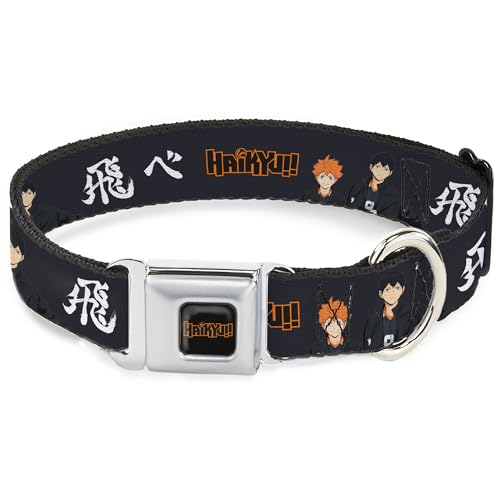 Crunchyroll Hundehalsband, Metall-Sicherheitsgurtschnalle, Haikyu Hinata und Kageyama Pose und Titel-Logo, Schwarz / Weiß, 50,8 bis 78,9 cm, 3,8 cm breit Crunchyroll Hundehalsband, Metall-Sicherheitsgurtschnalle, Haikyu Hinata und Kageyama Pose und Titel-Logo, Schwarz / Weiß, 50,8 bis 78,9 cm, 3,8 cm breit von Buckle-Down