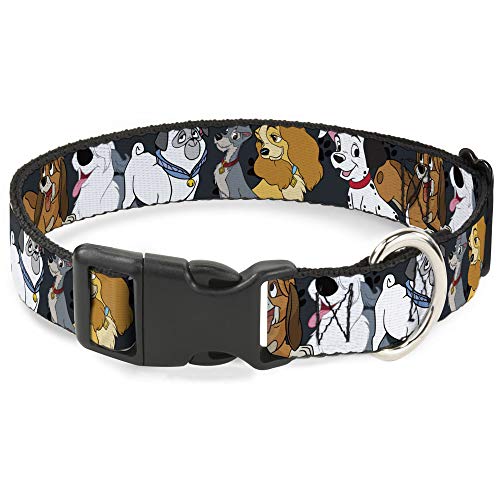 Disney Pet Collar, Dog Collar Plastic Buckle, Disney Dogs Group Collage Paws Gray Black, 15 to 24 Inches 1.0 Inch Wide Disney Pet Collar, Dog Collar Plastic Buckle, Disney Dogs Group Collage Paws Gray Black, 15 to 24 Inches 1.0 Inch Wide von Buckle-Down
