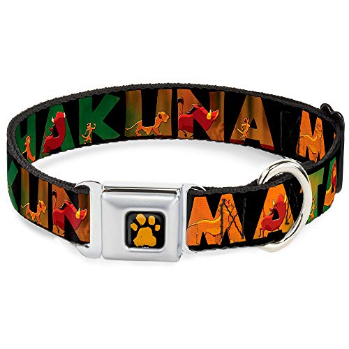 Dog Collar Seatbelt Buckle Hakuna Matata Black Lion King Scenes 11 to 17 Inches 1.0 Inch Wide von Buckle-Down