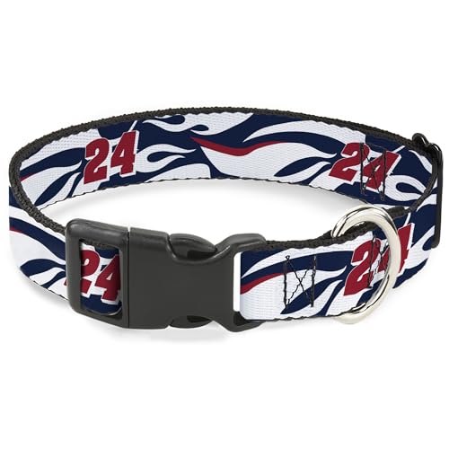 Hendrick Motorsports Hundehalsband, Kunststoffschnalle, William Byron #24, Auto-Scheme, Weiß, Rot, Blau, 28,9 cm bis 41,5 cm 2,5 cm breit von Buckle-Down
