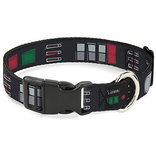 Hundehalsband, Kunststoff, mit Clip, Star Wars, Darth Vader, 3 Stück, Schwarz/Grau/Rot, 15,2-22,9 cm breit von Buckle-Down