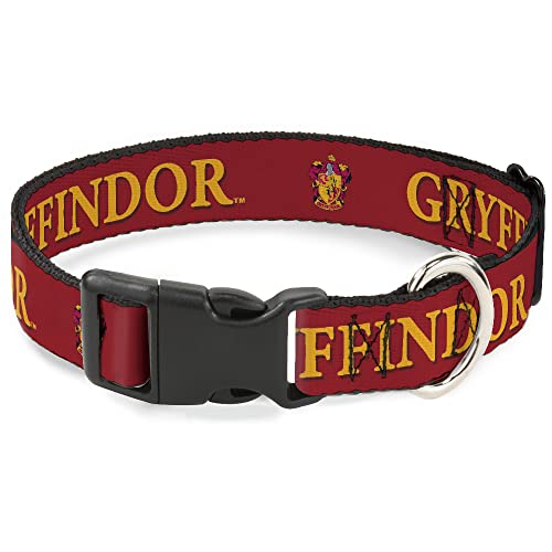 Hundehalsband, Kunststoffclip, Harry Potter Gryffindor Wappen, Schwarz / Rot, 38,1 bis 61,4 cm, 2,5 cm breit von Buckle-Down