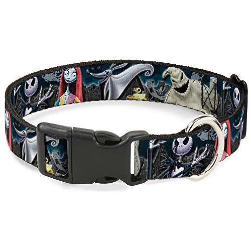 Hundehalsband mit Schnallen-Design, Kunststoff, Clip, Nightmare Before Christmas, 4 Charaktere, für Friedhofszene und verstellbare Größen, 1" Wide - Fits 11-17" Neck - Medium, Mehrfarbig Hundehalsband mit Schnallen-Design, Kunststoff, Clip, Nightmare Before Christmas, 4 Charaktere, für Friedhofszene und verstellbare Größen, 1" Wide - Fits 11-17" Neck - Medium, Mehrfarbig von Buckle-Down