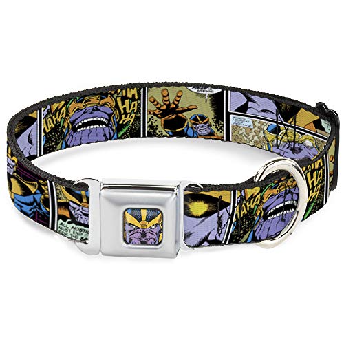 Hundehalsband, Sicherheitsgurt-Schnalle, Thanos Comic-Szenenblöcke, 38,1 bis 66 cm, 2,5 cm breit von Buckle-Down