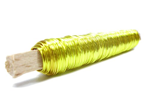 Dekolackdraht, Lackdraht Ø 0,5mm - 100gr. Holzstab in verschiedenen Farben. (Gelb) von Buco der Draht