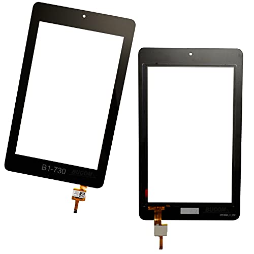 Display Ersatz Front Glas kompatibel mit Acer Iconia One 7" TAB B1-730 LCD Touch Screen Front Scheibe Digitizer schwarz Selbstklebend von Bucom