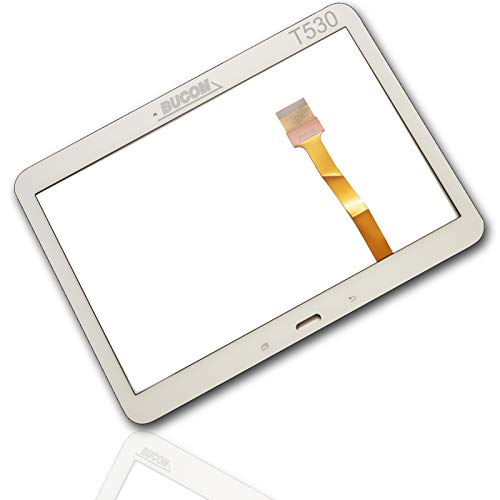 Display Glas kompatibel mit Samsung Galaxy Tab 4 10.1 T530 T535 Touchscreen Front Digitizer Scheibe + Kleber Weiss von Bucom