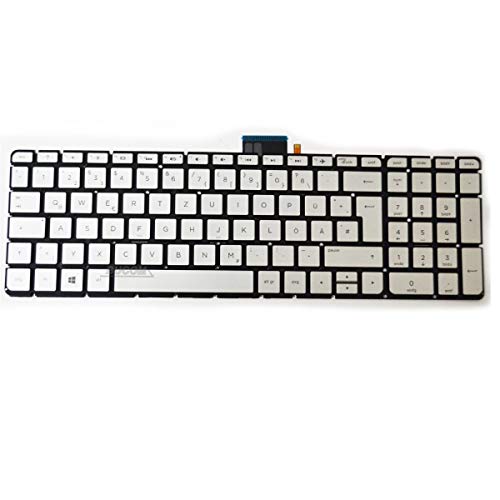 Tastatur kompatibel mit HP Pavilion 17-ab232ng 17-ab430ng 17-ab435ng 17-ab471ng 15-AB 17-AB Silber mit Backlight von Bucom