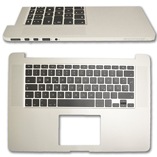Topcase Handauflage Tastatur mit Backlight 2015 kompatibel mit MacBook Pro Retina 15" A1398 DE von Bucom
