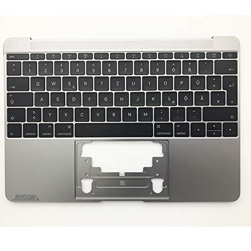 Topcase mit Tastatur und Backlight für Apple MacBook Retina 12" A1534 2016 Spacegrau von Bucom