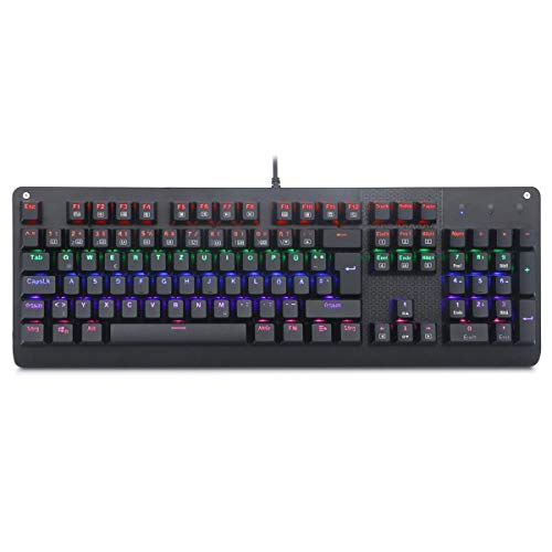 USB 105 Tasten Mechanische Gaming Spieler Tastatur 9 LED Modus Backlight deutsch von Bucom