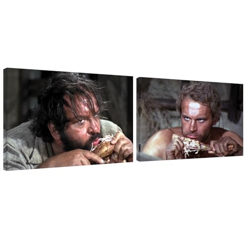 Bud Spencer - Halleluja Dinner/Vier Fäuste für ein Halleluja - Leinwand (2 Leinwände je à 75x50cm) (75 x 50 cm) von Bud Spencer