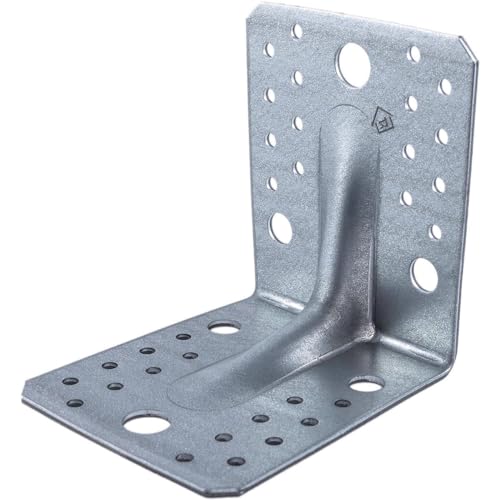 10 Stück Winkelverbinder - Winkel Metall - Stahlwinkel verzinkt - Winkel Weiss - Bauwinkel - Sturmwinkel - Winkelblech Montagewinkel Eisenwinkel - Winkelverbinder (105x105x90x2,0 enge Öffnung) von BudMat