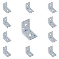 10 Stück Winkelverbinder - Winkel Metall - Stahlwinkel verzinkt - Winkel Weiss - Bauwinkel - Sturmwinkel - Winkelblech Montagewinkel Eisenwinkel - Winkelverbinder (50x50x35x2,0) von BudMat