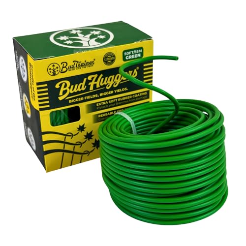 BudTrainer BudHuggers für optimales Pflanzentraining | 15 m | 3 mm dicke Gartendrahtbinder | flexibel und langlebig | Gummi-Pflanzenbinder für größere Knospen, stärkere Äste und größere Vordächer | von BudTrainer