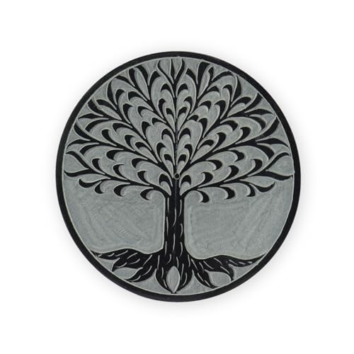 Budawi® Baum des Lebens Speckstein Untersetzer/Räucherstäbchenhalter & für Räucherkegel von Budawi