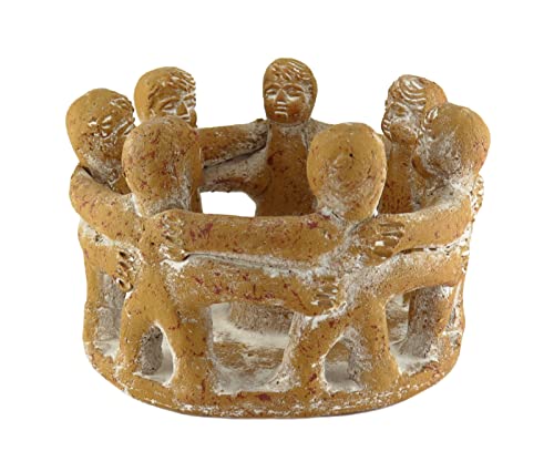 Budawi® Freundeskreis 7 Freunde aus Terrakotta Handwerkskunst aus Mexiko Handmade Teelichthalter Kerzenhalter für Haus & Garten Circle of Friends von Budawi