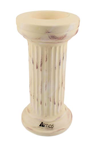 Budawi® Griechische Säule Dekosäule Kerzenständer aus Keramik in Rose ca. 20 x 10 cm von Budawi