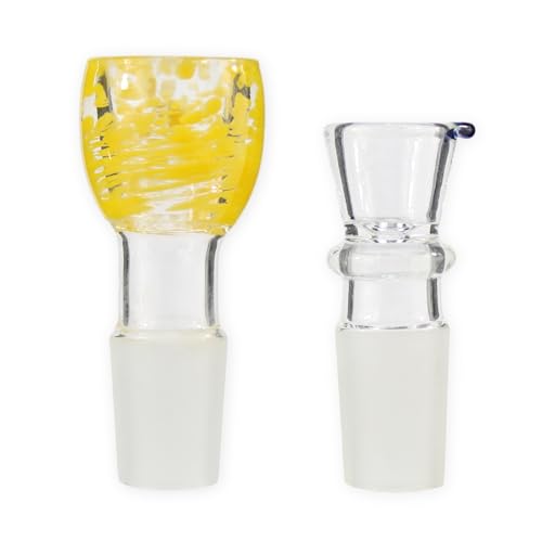 Budawi® Set 2 x Glas Kopf Ø 18.8mm Glaskopf Glassteckkopf Adapter Chillum Steckchillum Gelb Transparent von Budawi