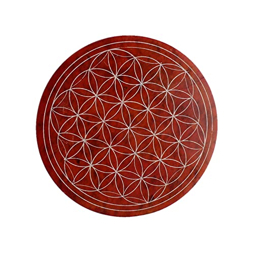 Budawi® Speckstein Untersetzer Blume des Lebens 10 cm rund Farbe orange von Budawi