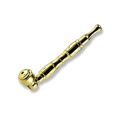 Budawi® Tabakpfeife zerlegbar 11,5 cm Metall Pfeife Purpfeife mit Sieb in Gold eloxiert von Budawi