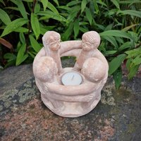Freundeskreis® 4 Freunde Aus Terrakotta Handwerkskunst Mexiko Handmade Teelichthalter Kerzenhalter Für Haus & Garten Circle Of Friends von Budawi