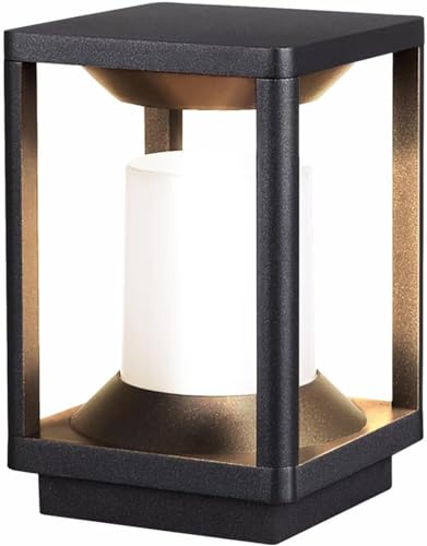Budbuddy 20W LED Gartenleuchten mit Strom Wegeleuchten außen pollerleuchte außen Quadratische Gartenlampe Gartenstrahler außen Schwarz gartenbeleuchtung mit Strom IP65,Garten Beleuchtungen mit E27 von Budbuddy