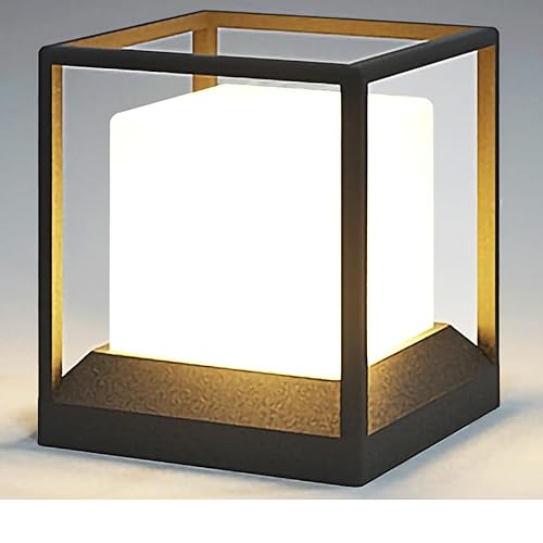 Budbuddy 20W LED Wegeleuchten außen Wartenleuchten mit Strom Pollerleuchte außen Gartenlampe Quadratische Wegbeleuchtung außen Schwarz Balkon Beleuchtung IP65,Gartenstrahler mit E27 Fassung von Budbuddy