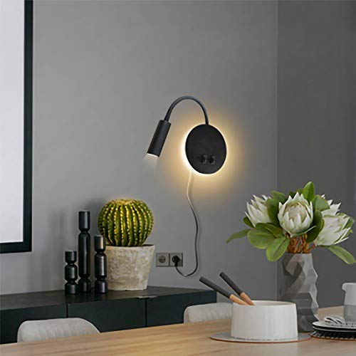 Budbuddy LED Bettleuchten Wohnzimmer Leselampen Modern Leselicht Schwenkbar Bettlampe mit schalter Wandleuchte innen Wandbeleuchtung Flur Schlafzimmer Treppen Hotels Nachttischlampe 3W+8W von Budbuddy