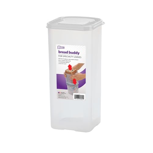 Buddeez Bread Buddy für kleine Spezialbrote, Brotbox, Brotbehälter, Frischbrotspender, weißer Deckel Buddeez Bread Buddy für kleine Spezialbrote, Brotbox, Brotbehälter, Frischbrotspender, weißer Deckel von Buddeez