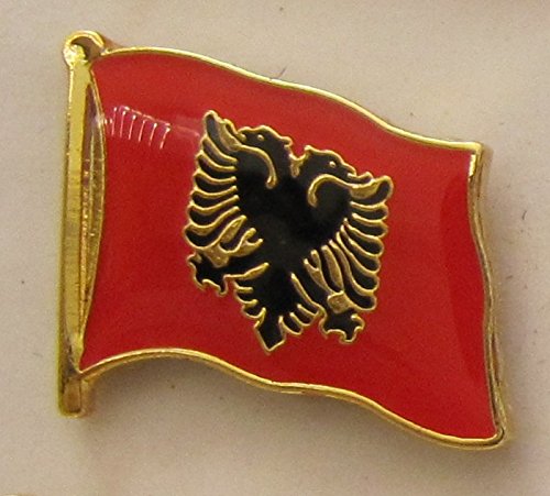 Albanien Pin Anstecker Flagge Flaggenpin Fahne Fahnenpin Button Clip von Buddel-Bini Versand