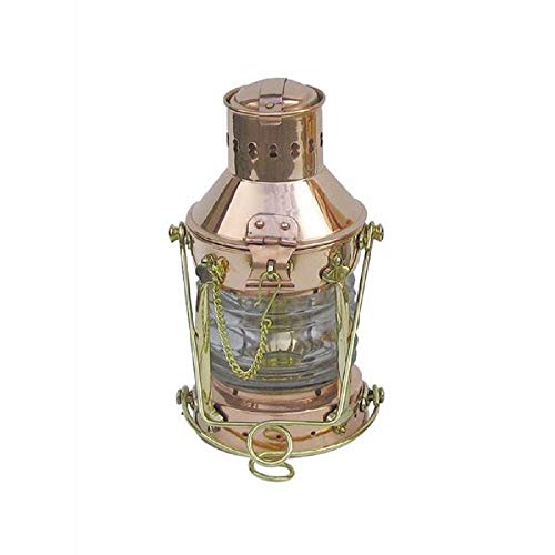 Ankerlampe Kupfer/Messing Schiffslampe 24cm Petroleumbrenner Laterne Lampe von Buddel Bini Versand