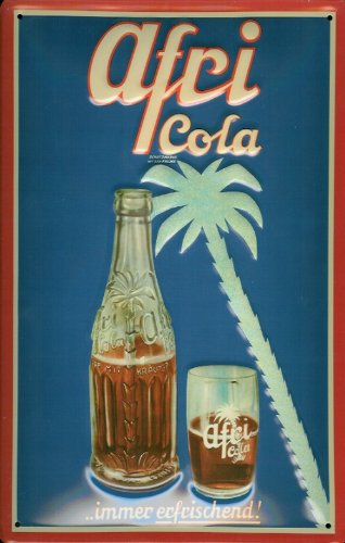 Buddel-Bini Versand Blechschild Nostalgieschild Afri Cola Immer erfrischend Palme Retro Werbung Schild von Buddel-Bini Versand