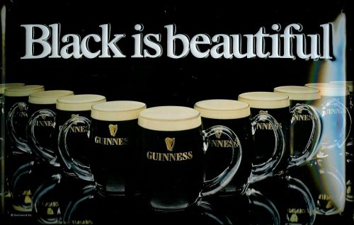 Blechschild Nostalgieschild Guinness Black is Beautiful Brauerei Bier Biergläser von Buddel-Bini Versand