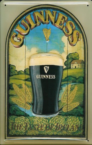 Blechschild Nostalgieschild Guinness Taste of Ireland Bier Brauerei Schild Brauereiwerbung von Buddel-Bini Versand